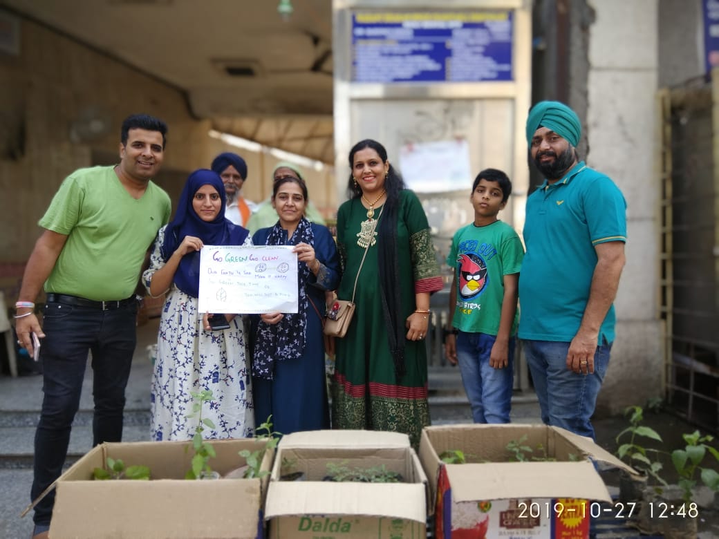 120 Saplings Distributed on Green Diwali in West Delhi by MGD Community